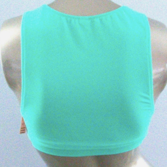 Victorias Secret Swim Bikini Top Seafoam Glow High Neck Crop XS - Picture 3 of 3
